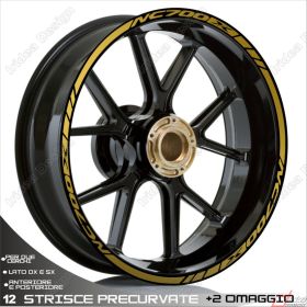 SET OF RIM WHEEL STICKERS DECALS SPORT LINE HONDA NC700X GOLD