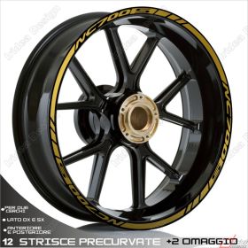 SET OF RIM WHEEL STICKERS DECALS SPORT LINE HONDA NC700S GOLD