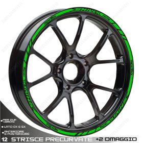 SET OF RIM WHEEL STICKERS DECALS SPORT LINE APRILIA SHIVER 750 GREEN