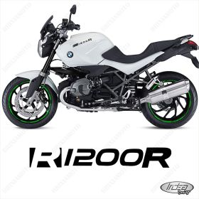 ENSEMBLE AUTOCOLLANTS ADHESIFS LIGNE SPORT BMW R1200R 2005-2014 VERT