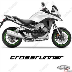 PROFILI ADESIVI SPORT CERCHIO RUOTA STICKERS HONDA VFR 800 X CROSSRUNNER VERDE