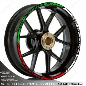 RIM WHEEL STICKERS SPORT LINE HONDA VFR 800 X CROSSRUNNER ITALIAN TRICOLOR