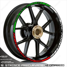 SET OF RIM WHEEL STICKERS DECALS SPORT LINE HONDA NC700S ITALIAN TRICOLOR