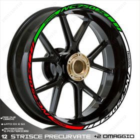 SET OF RIM WHEEL STICKERS DECALS SPORT LINE HONDA NC750X ITALIAN TRICOLOR