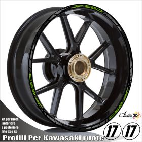 IRIDEA DESIGN 1717KAWZ65BKGR00894 MOTORCYCLE RIM STICKERS