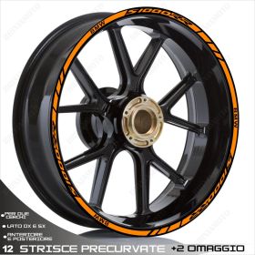 SET OF RIM WHEEL STICKERS DECALS SPORT LINE BMW S 1000 RR ORANGE