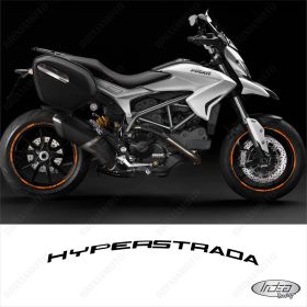 SET OF RIM WHEEL STICKERS DECALS SPORT LINE DUCATI HYPERSTRADA ORANGE