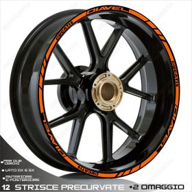 SET OF RIM WHEEL STICKERS DECALS SPORT LINE DUCATI DIAVEL ORANGE