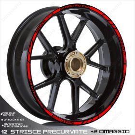 SET OF RIM WHEEL STICKERS DECALS SPORT LINE DUCATI STREETFIGHTER RED