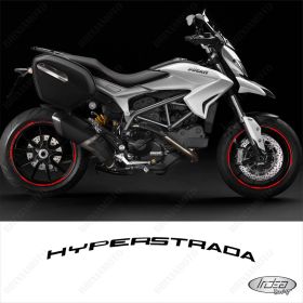 SET OF RIM WHEEL STICKERS DECALS SPORT LINE DUCATI HYPERSTRADA RED