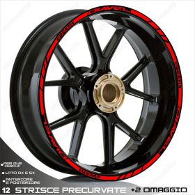 SET OF RIM WHEEL STICKERS DECALS SPORT LINE DUCATI DIAVEL RED