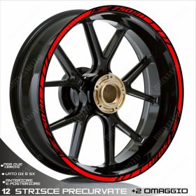 PRE-CURVED WHEEL STRIPES STICKERS 00183 COMPATIBLE KAWASAKI Z750 RED