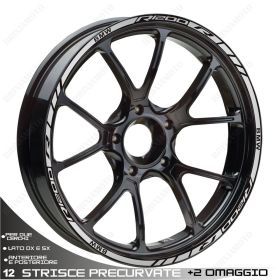 SET OF RIM WHEEL STICKERS DECALS SPORT LINE BMW R1200R LC SILVER
