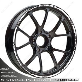 SET OF RIM WHEEL STICKERS DECALS SPORT LINE BMW F800 GT WHITE