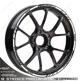 SET OF RIM WHEEL STICKERS DECALS SPORT LINE BMW R1200R 2005-2014 WHITE