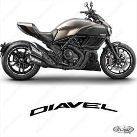 SET OF RIM WHEEL STICKERS DECALS SPORT LINE DUCATI DIAVEL WHITE