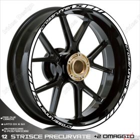 SET OF RIM WHEEL STICKERS DECALS SPORT LINE HONDA VFR 800 X CROSSRUNNER WHITE