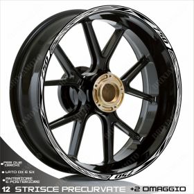 PRE-CURVED WHEEL STRIPES STICKERS 00182 COMPATIBLE KAWASAKI Z750 WHITE