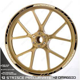 PROFILI ADESIVI SPORT CERCHIO RUOTA APRILIA 1200 CAPONORD 17-17 BIANCO NERO