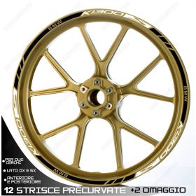 SET OF RIM WHEEL STICKERS DECALS SPORT LINE BMW K1300S WHITE BLACK