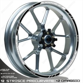 ENSEMBLE AUTOCOLLANTS ADHESIFS LIGNE SPORT BMW S 1000 RR BLANC NOIR