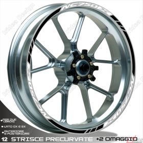 SET OF RIM WHEEL STICKERS DECALS SPORT LINE HONDA NC750X WHITE BLACK