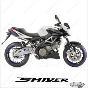 SET OF RIM WHEEL STICKERS DECALS SPORT LINE APRILIA SHIVER 750 WHITE BLUE