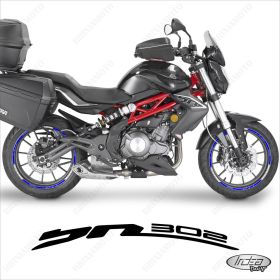SET OF RIM WHEEL STICKERS DECALS SPORT LINE BENELLI BN302 WHITE BLUE