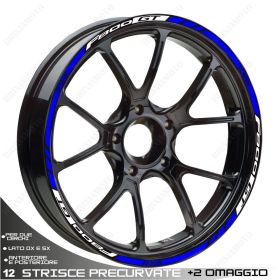 PROFILI ADESIVI SPORT CERCHIO RUOTA STICKERS BMW F800 GT BIANCO BLU