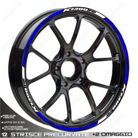 SET OF RIM WHEEL STICKERS DECALS SPORT LINE BMW K1300R WHITE BLUE