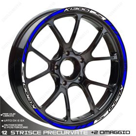 SET OF RIM WHEEL STICKERS DECALS SPORT LINE BMW K1300S WHITE BLUE