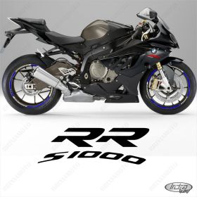 SET OF RIM WHEEL STICKERS DECALSSPORT LINE BMW S 1000 RR WHITE BLUE