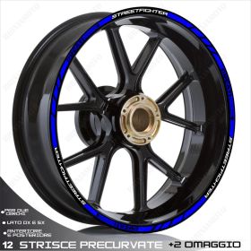 PROFILI ADESIVI SPORT CERCHIO RUOTA STICKERS DUCATI STREETFIGHTER BIANCO BLU