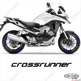 ENSEMBLE AUTOCOLLANTS LIGNE SPORT HONDA VFR 800 X CROSSRUNNER BLANC BLEU