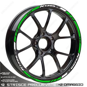 SET OF RIM WHEEL STICKERS DECALS SPORT LINE BMW K1300R WHITE GREEN