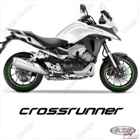 ENSEMBLE AUTOCOLLANTS LIGNE SPORT HONDA VFR 800 X CROSSRUNNER BLANC VERT