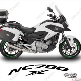 SET OF RIM WHEEL STICKERS DECALSSPORT LINE HONDA NC700X WHITE GREEN