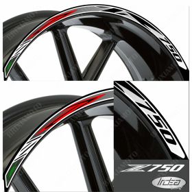 PRE-CURVED WHEEL STRIPES STICKERS 00182 COMPATIBLE KAWASAKI Z750 ITALY