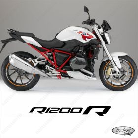 SET OF RIM WHEEL STICKERS DECALS SPORT LINE BMW R1200R LC WHITE ORANGE