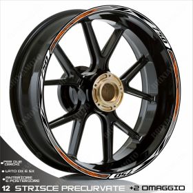 CURVED WHEEL STRIPES STICKERS 00182 COMPATIBLE KAWASAKI Z750 WHITE ORANGE