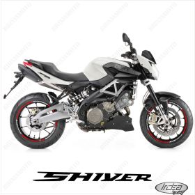 SET OF RIM WHEEL STICKERS DECALS SPORT LINE APRILIA SHIVER 750 WHITE RED