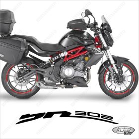 SET OF RIM WHEEL STICKERS DECALS SPORT LINE BENELLI BN302 WHITE RED