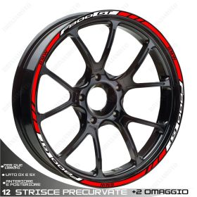 SET OF RIM WHEEL STICKERS DECALS SPORT LINE BMW F800 GT WHITE RED