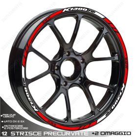 SET OF RIM WHEEL STICKERS DECALS SPORT LINE BMW K1300R WHITE RED