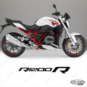 SET OF RIM WHEEL STICKERS DECALS SPORT LINE BMW R1200R LC WHITE RED