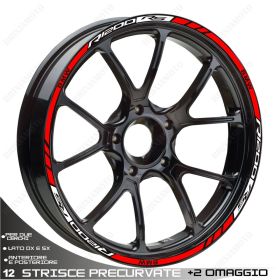 SET OF RIM WHEEL STICKERS DECALS SPORT LINE BMW R1200 RS WHITE RED