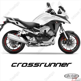 SET OF RIM WHEEL STICKERS SPORT LINE HONDA VFR 800 X CROSSRUNNER WHITE RED