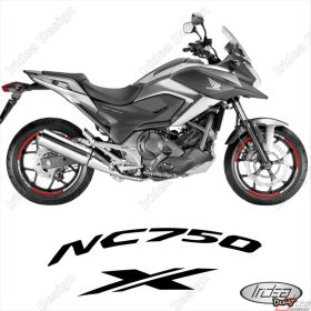 SET OF RIM WHEEL STICKERS DECALS SPORT LINE HONDA NC750X WHITE RED
