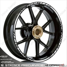 ENSEMBLE AUTOCOLLANTS ADHESIFS LIGNE SPORT HONDA NC700S BLANC GRIS
