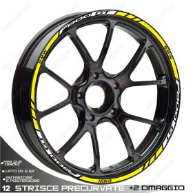 SET OF RIM WHEEL STICKERS DECALS SPORT LINE BMW F800 GT WHITE YELLOW